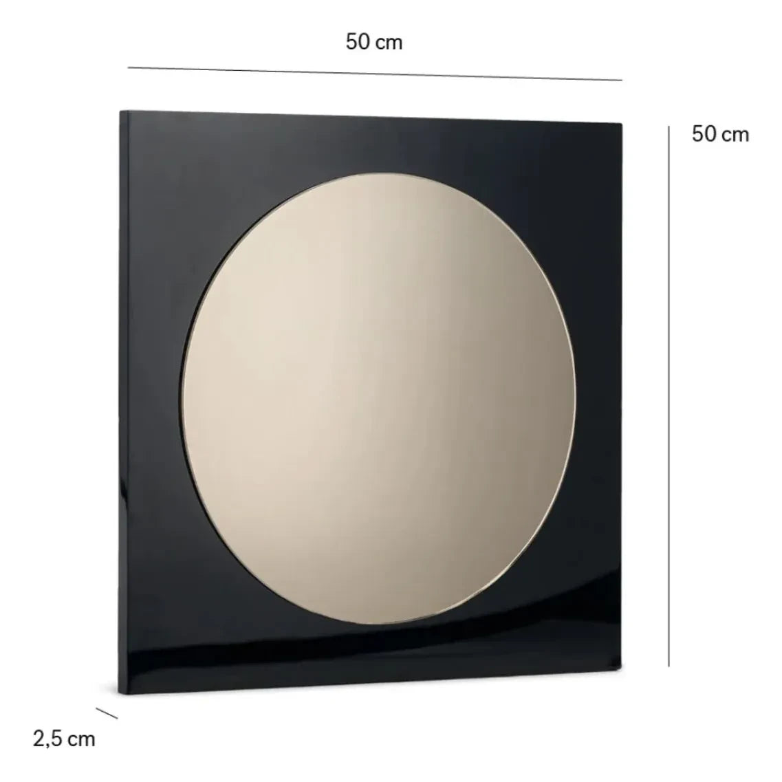 The Socialite Family - Black Lacquered and Bronzed Wooden Mirror Letizia | Black