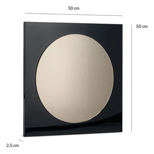 The Socialite Family - Black Lacquered and Bronzed Wooden Mirror Letizia | Black