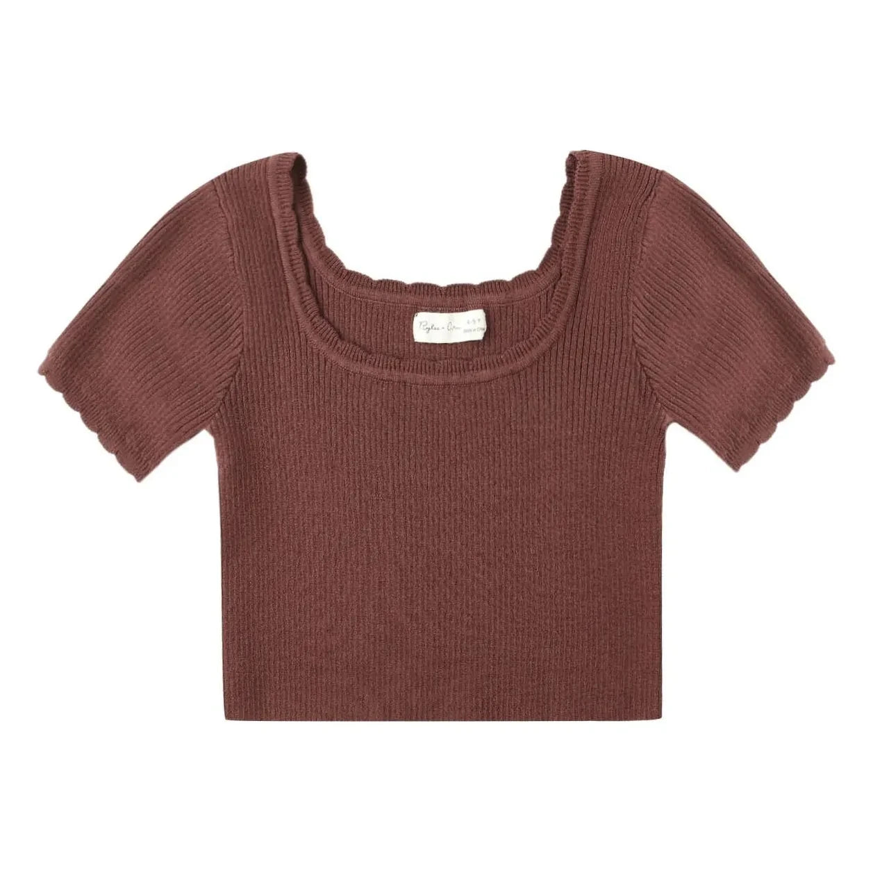 Rylee + Cru - Kabarık Mini Tişört | Bordo