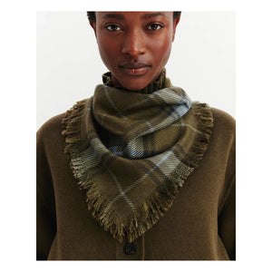 Bompard - Swann Tartan Cashmere Mini Scarf | Olive