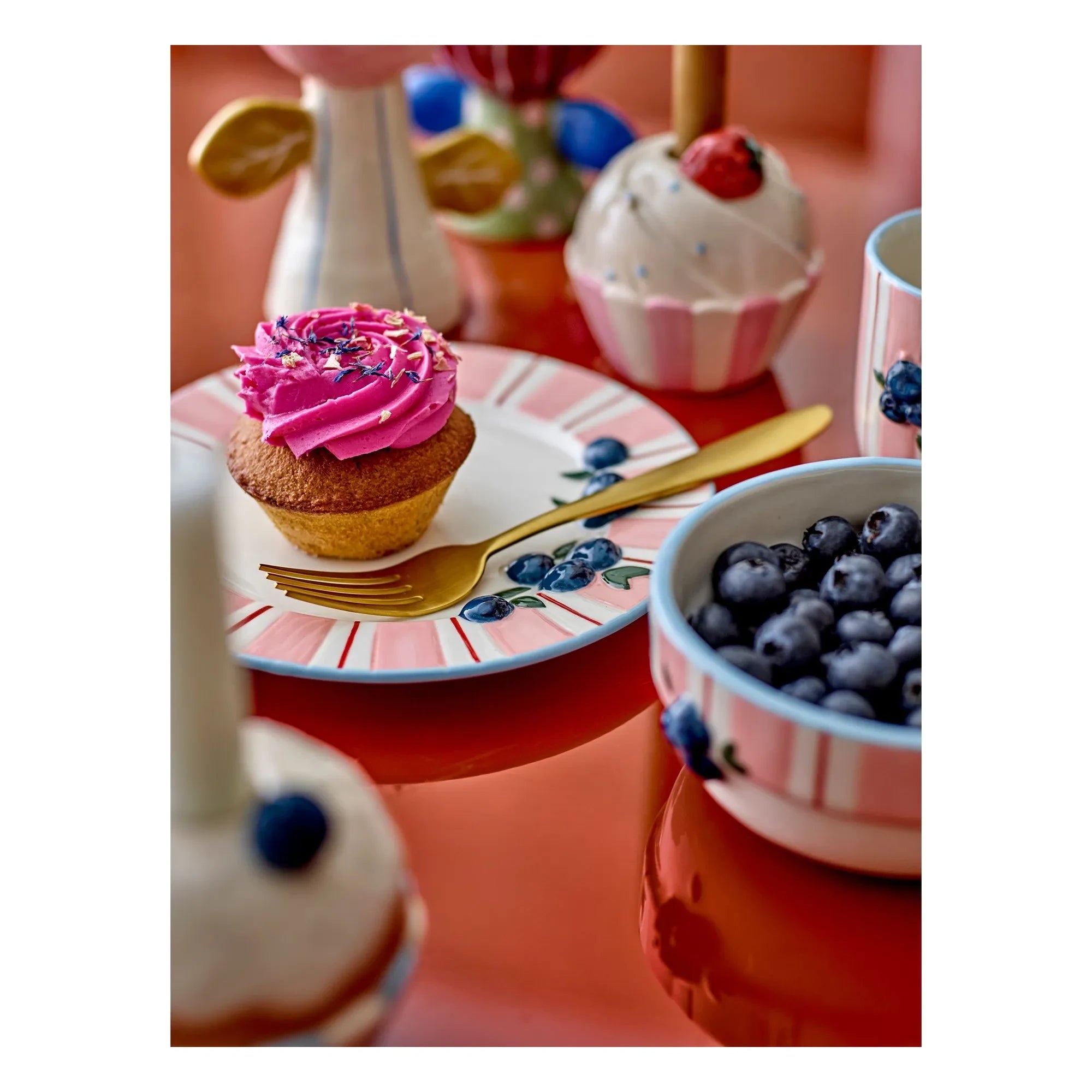 Bloomingville - Tatlı servis tabakları - 4'lü Set | Pembe