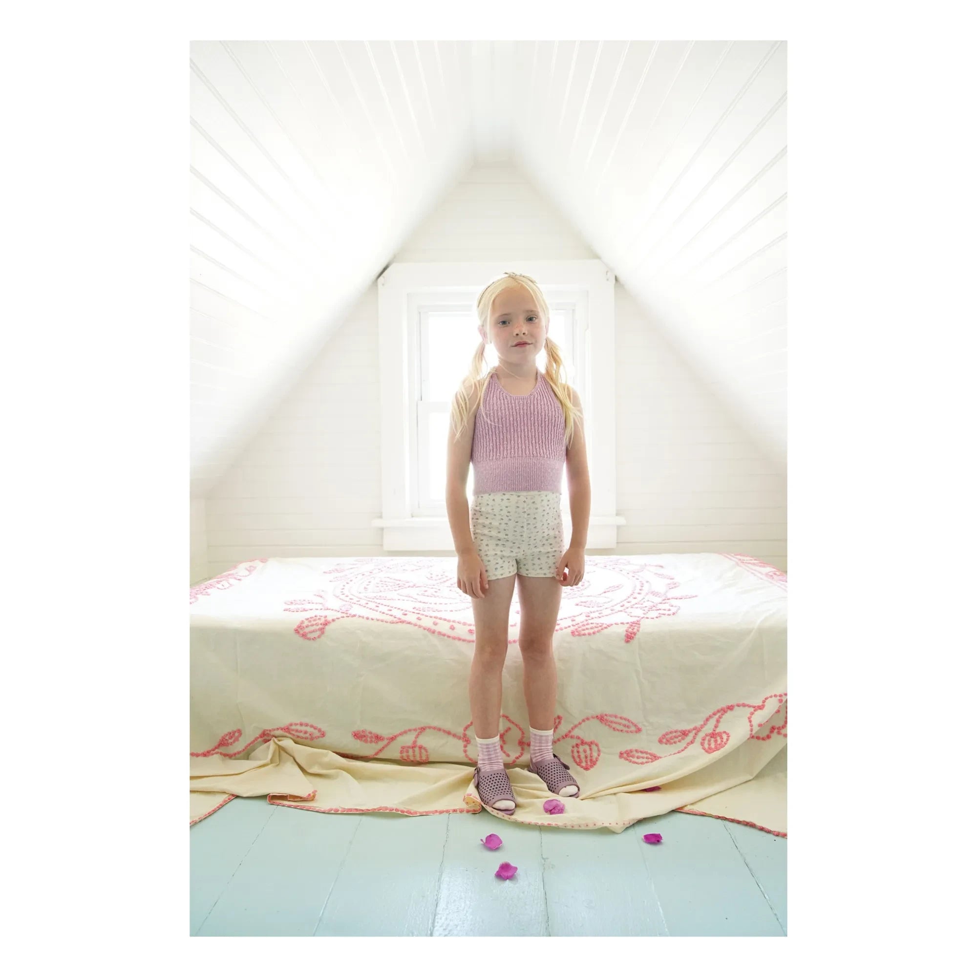 Soor Ploom - Bio-Baumwoll-Shorts mit Blumenmuster | Gebrochenes Weiß