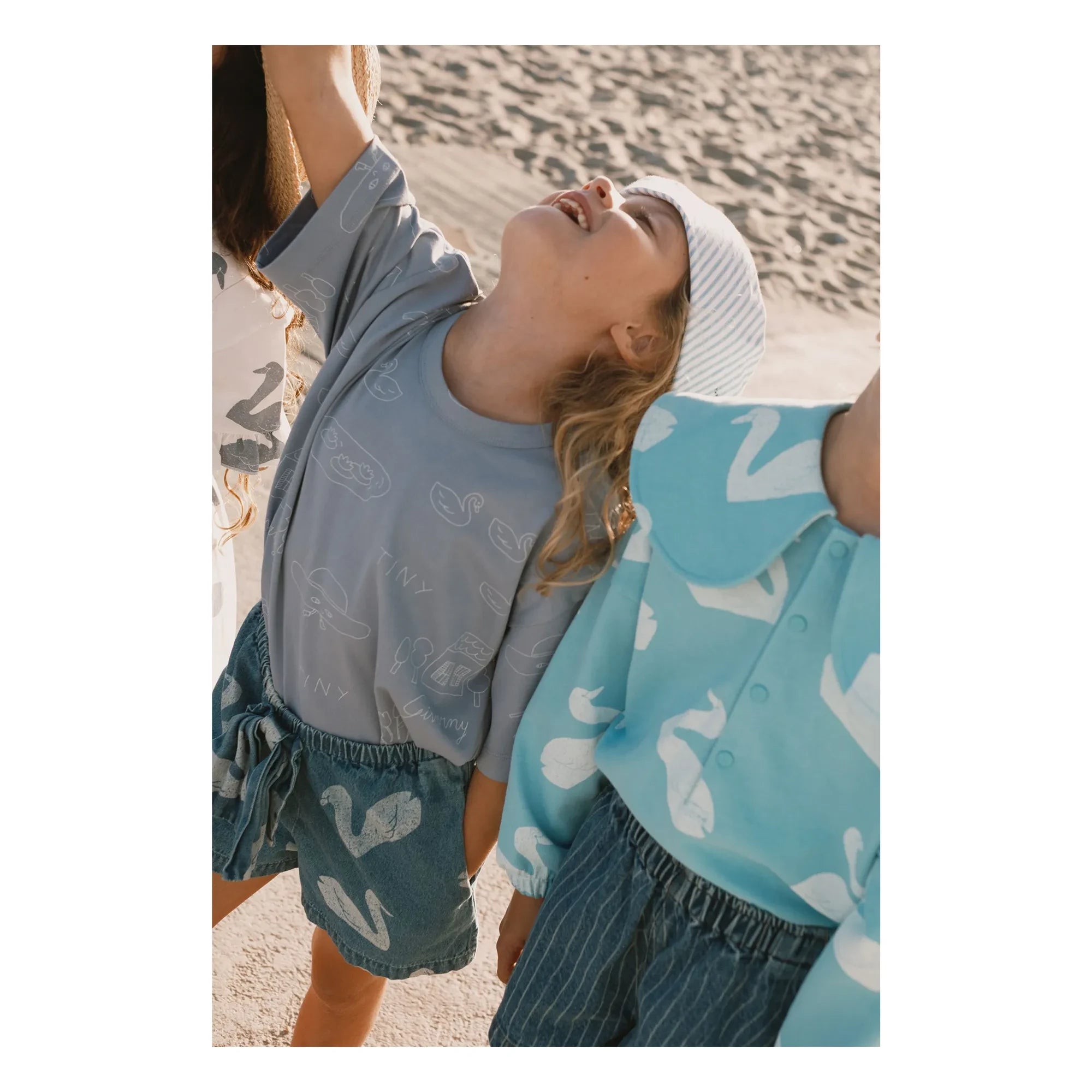 Tinycottons - Tiny Swans T-Shirt aus Bio-Baumwolle | Graublau