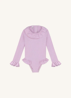 Lison Paris - Çizgili Marshmallow Tek Parça Mayo | Pembe
