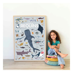 Poppik - Pegatinas de póster de tiburones