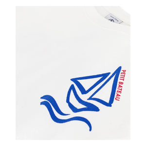 Petit Bateau - Camiseta Ancha de Algodón Orgánico Bateau | Blanco