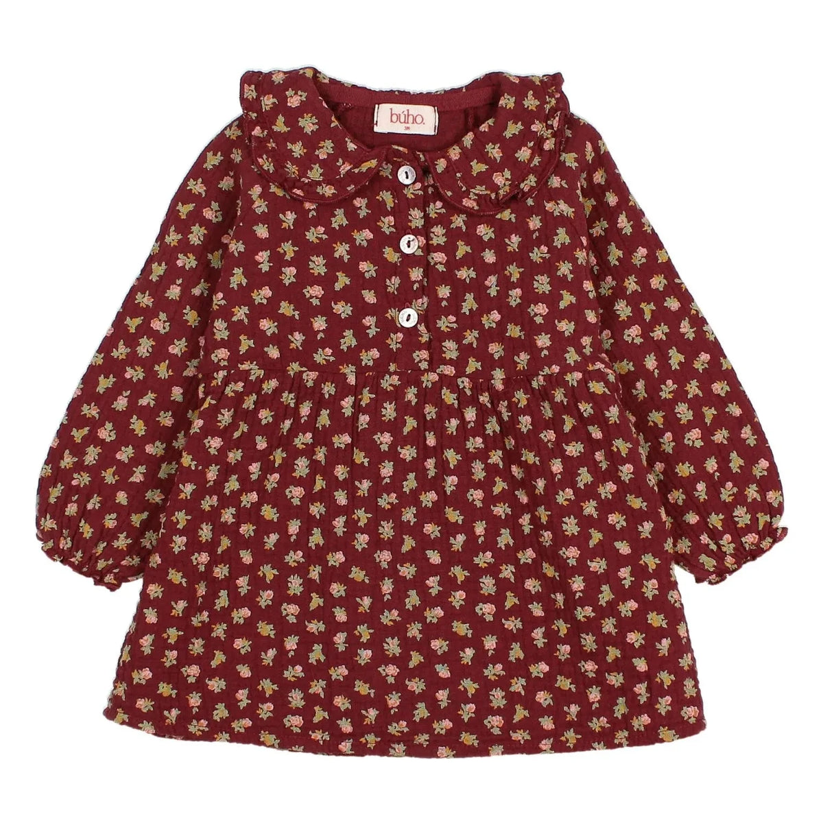 Búho - Vestido orgánico de algodón Blossom Cottage | Burdeos