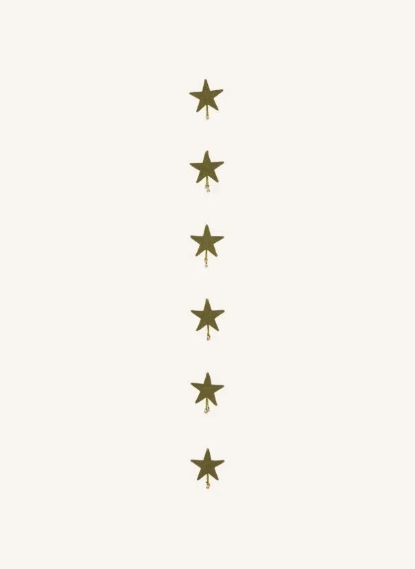 Muskhane - Keçe "Shooting Stars" Garland | Moss Green