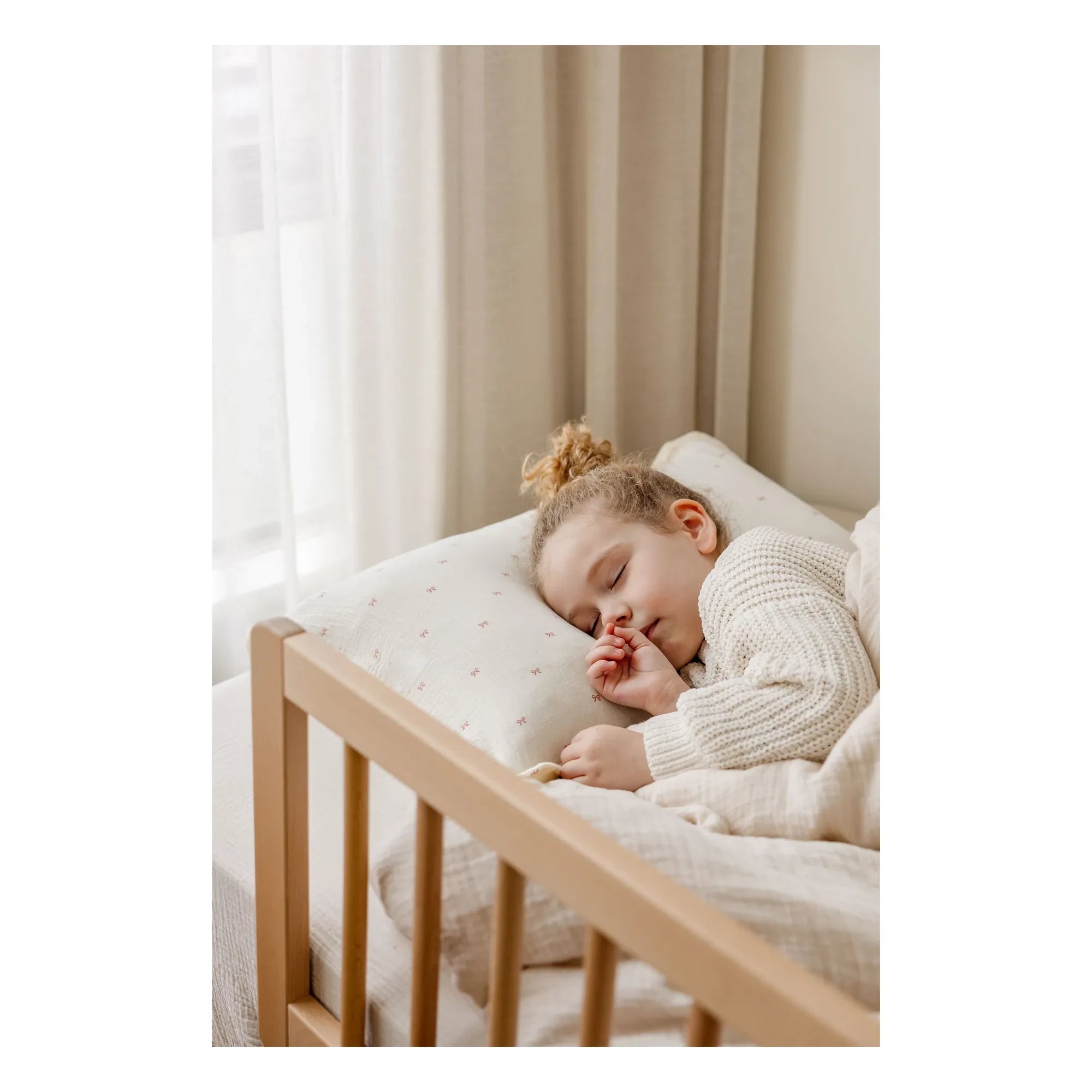 Soft Spot - Organic Cotton Ribbon Pillowcases - Set of 2 | Ivory