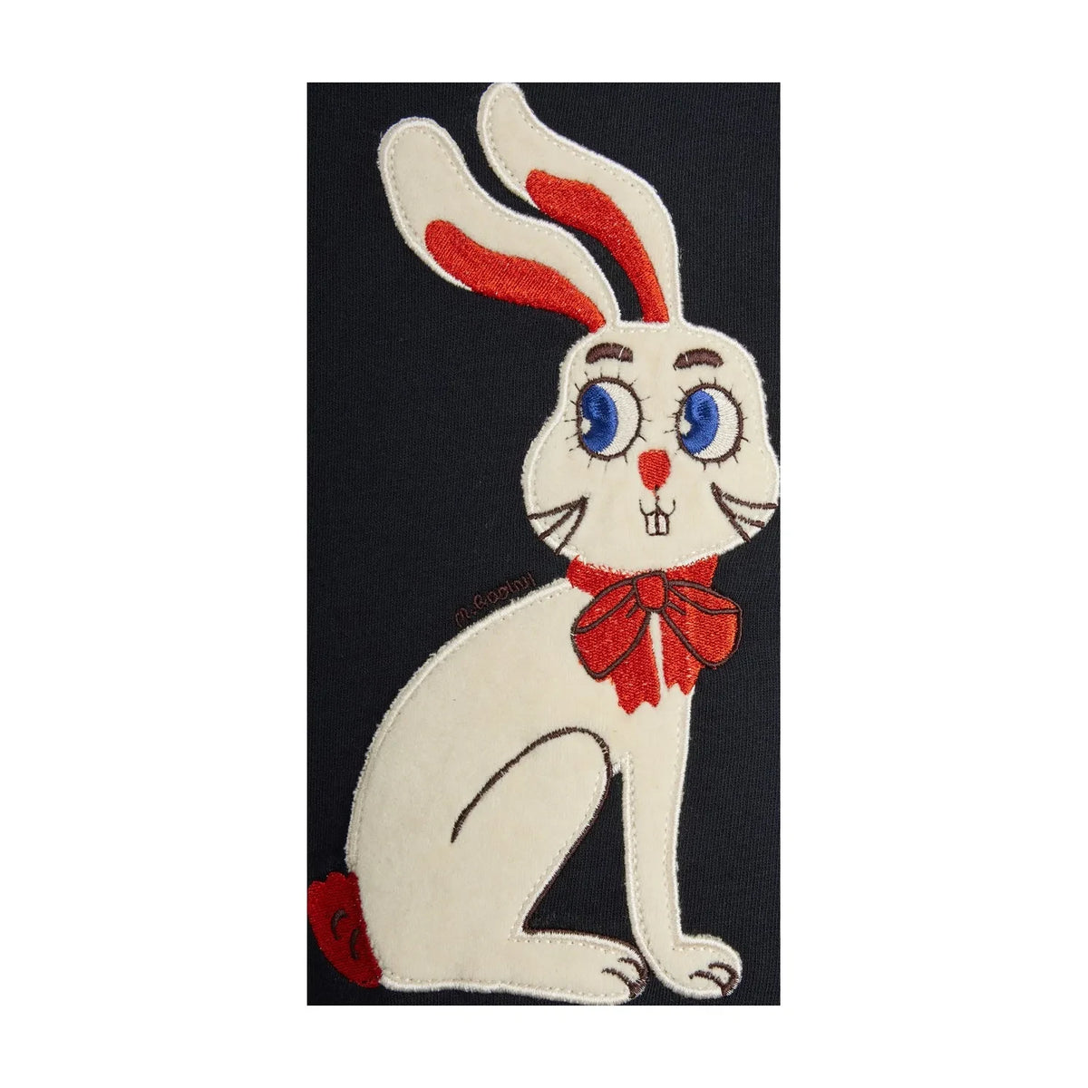 Mini Rodini - Sweatshirt mit Hasenapplikation aus Bio-Baumwolle | Schwarz