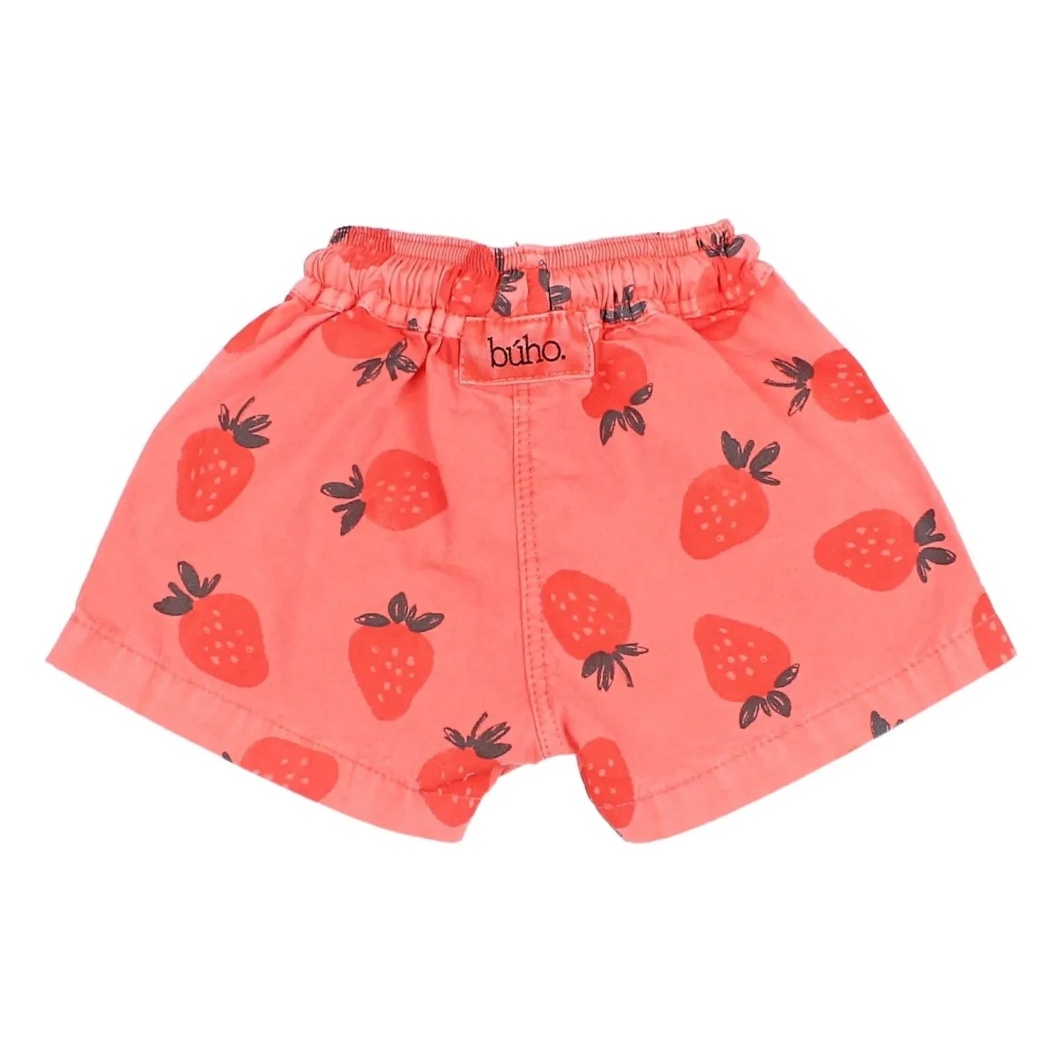 Búho - Erdbeere Bio-Baumwoll-Baby-Badeshorts | Hellrot