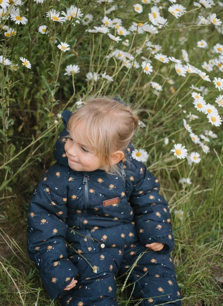Töastie - Wasserfester, blumenbedruckter Cloud-Jacke | Dunkelblau