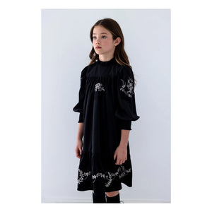 petite Amalie - Vestido bordado | Negro