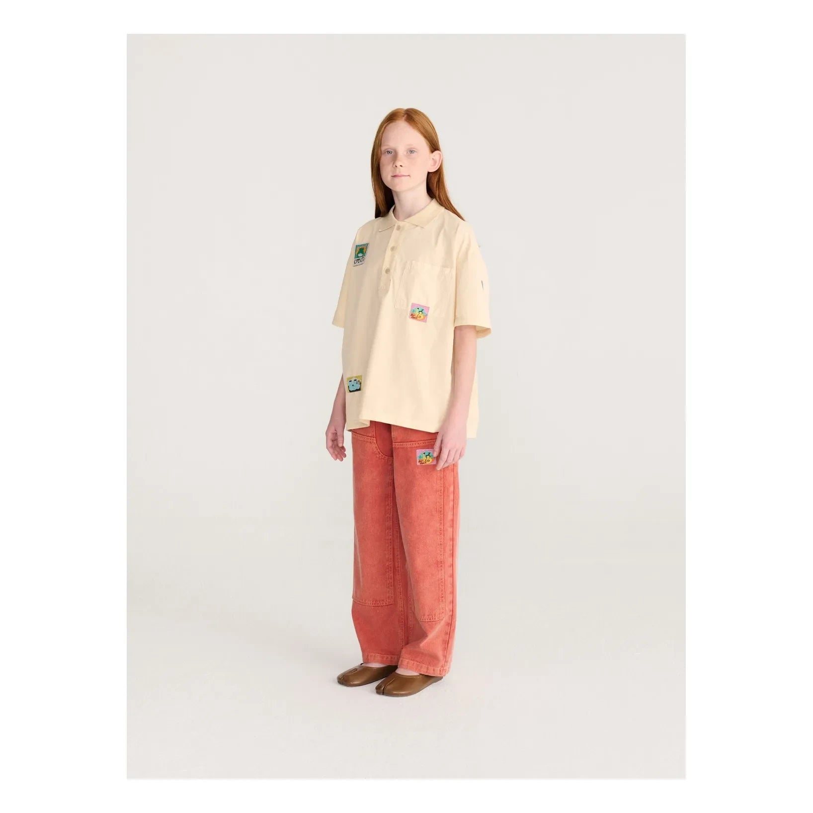 Bobo Choses - Organik Pamuk Twill Panel Pantolon | Kırmızı