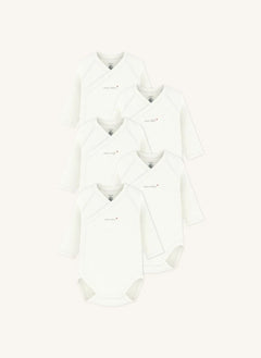Petit Bateau - 5'li Mon Coeur Bio Pamuk Çapraz Body Seti | Beyaz