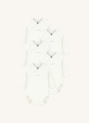 Petit Bateau - 5'li Mon Coeur Bio Pamuk Çapraz Body Seti | Beyaz