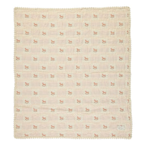 Bebe Organic - Schaukelpferd Bio-Baumwolldecke | Dusty Pink