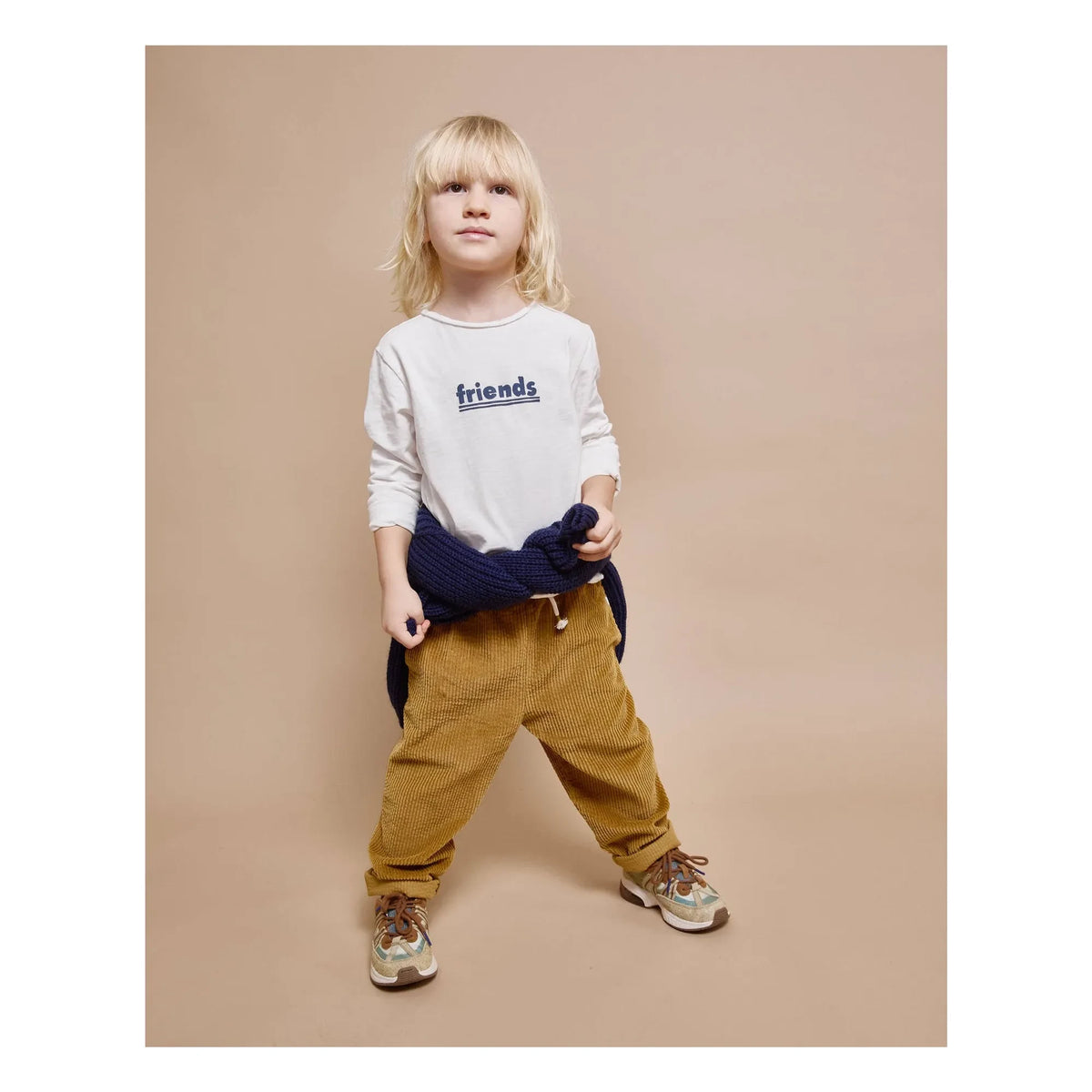 Búho - Pantalón de Terciopelo para Niña | Mostaza