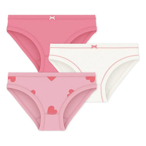 Petit Bateau - 3'lü Kalp Desenli Külot Seti | Pembe