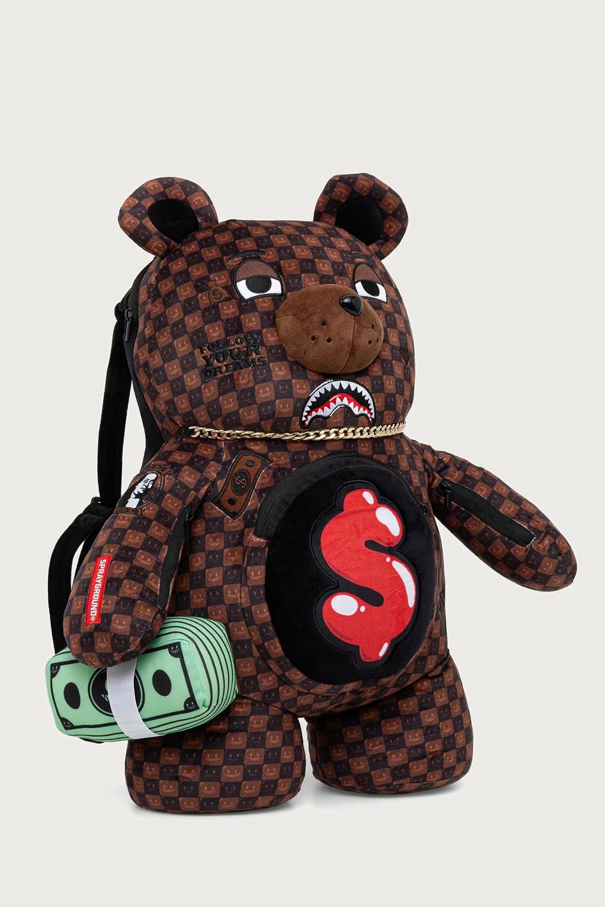 Sprayground - Mochila de tiburones marrón en París 910B9308NSZ