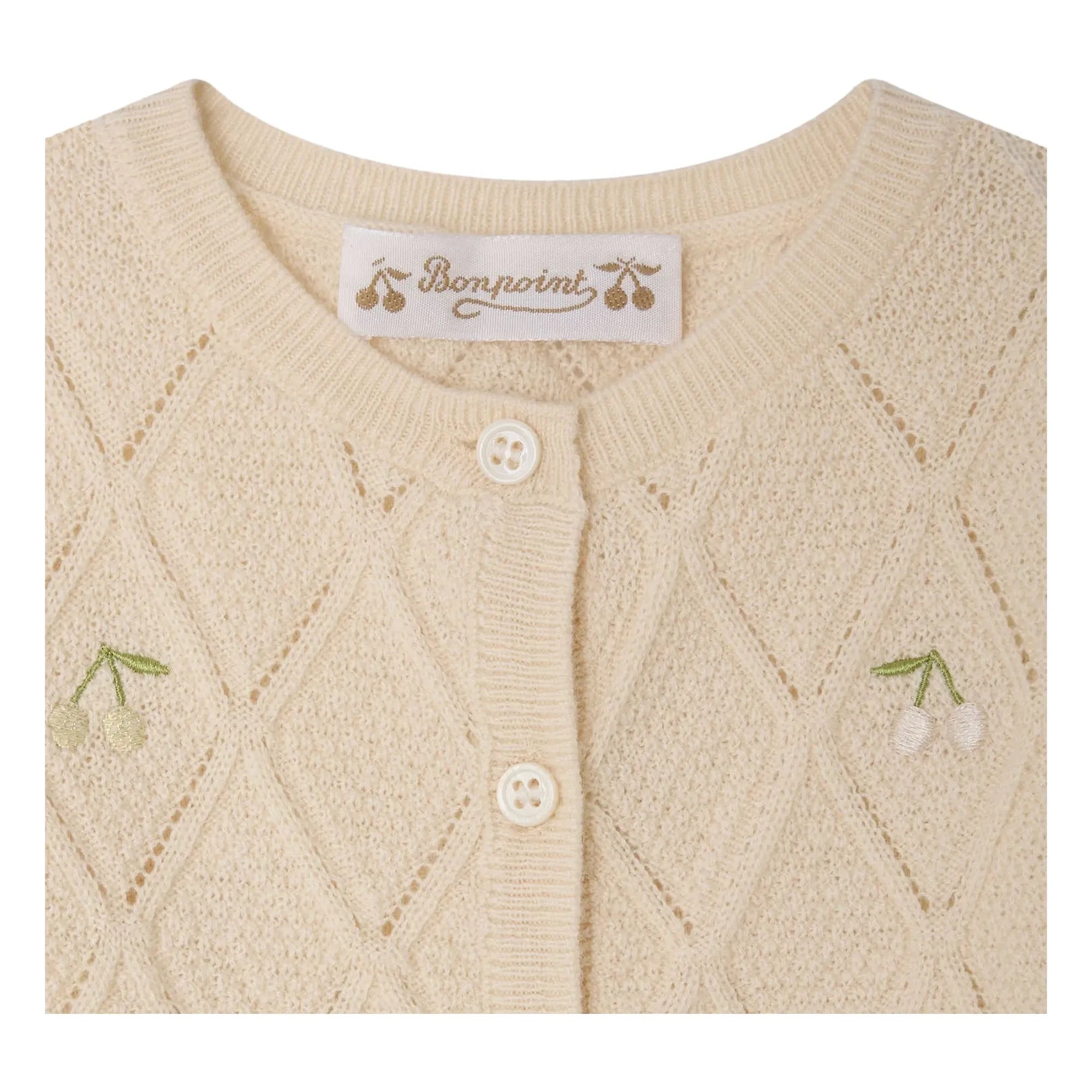 Bonpoint - Lysandra Cerises Wollcardigan | Creme