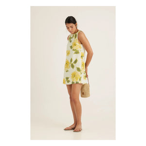 Peony – Leinen-Shiftkleid | Gelb