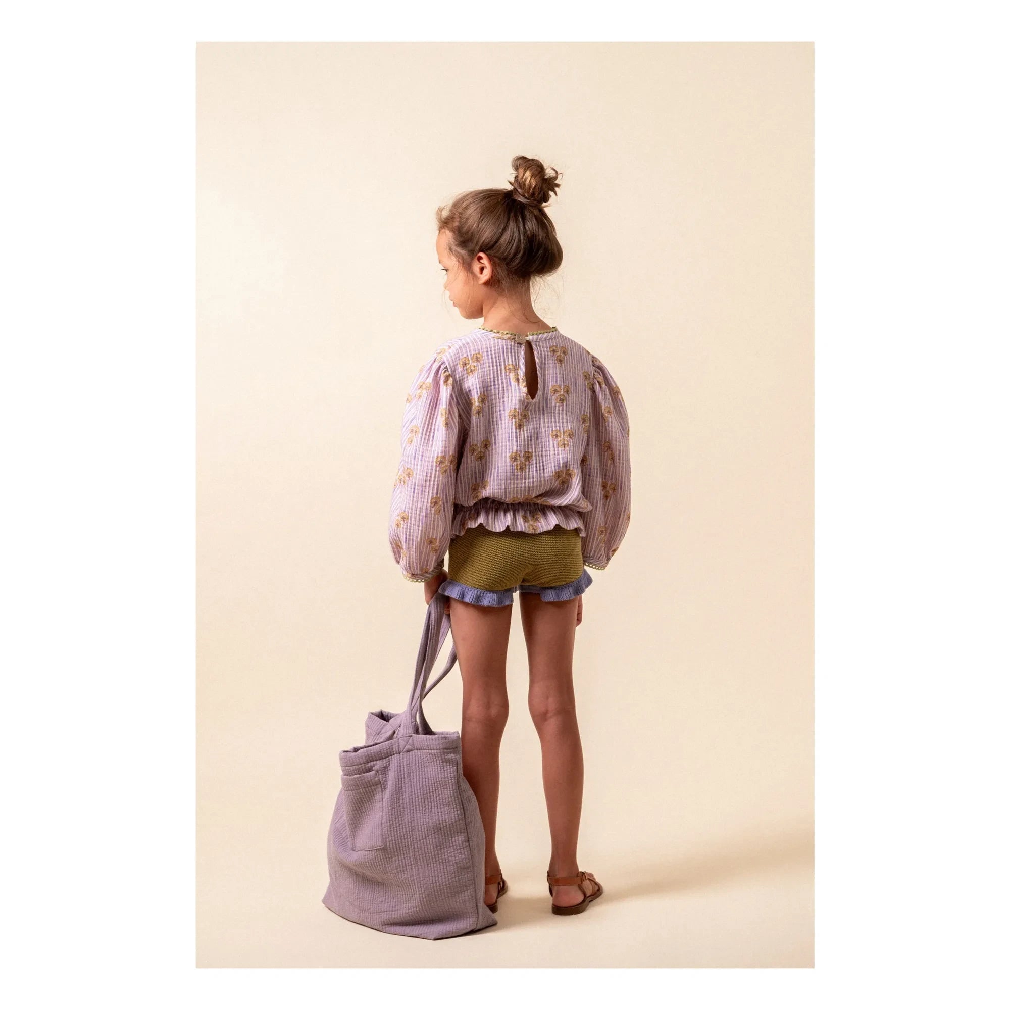 birinit - Cinca Çizgili Organik Pamuklu Bluz | Mauve
