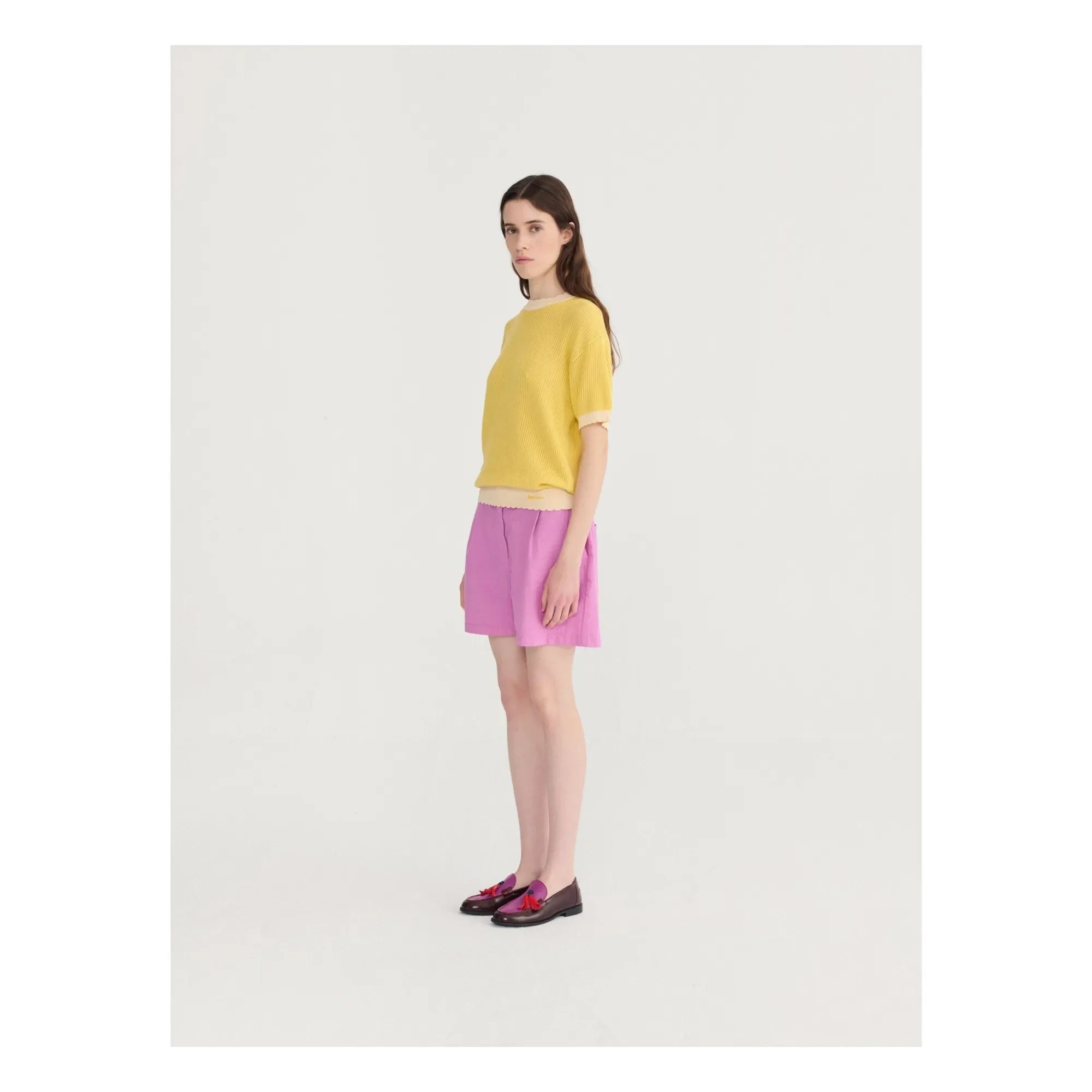 Bobo Choses - Lila Baumwoll-Seersucker Plissierter Short