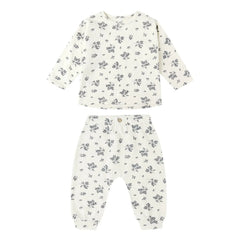 Rylee + Cru - T-Shirt und Hose Set mit Blumenmuster | Ecru