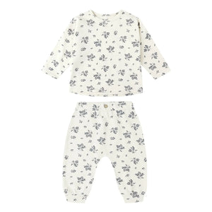 Rylee + Cru - T-Shirt und Hose Set mit Blumenmuster | Ecru