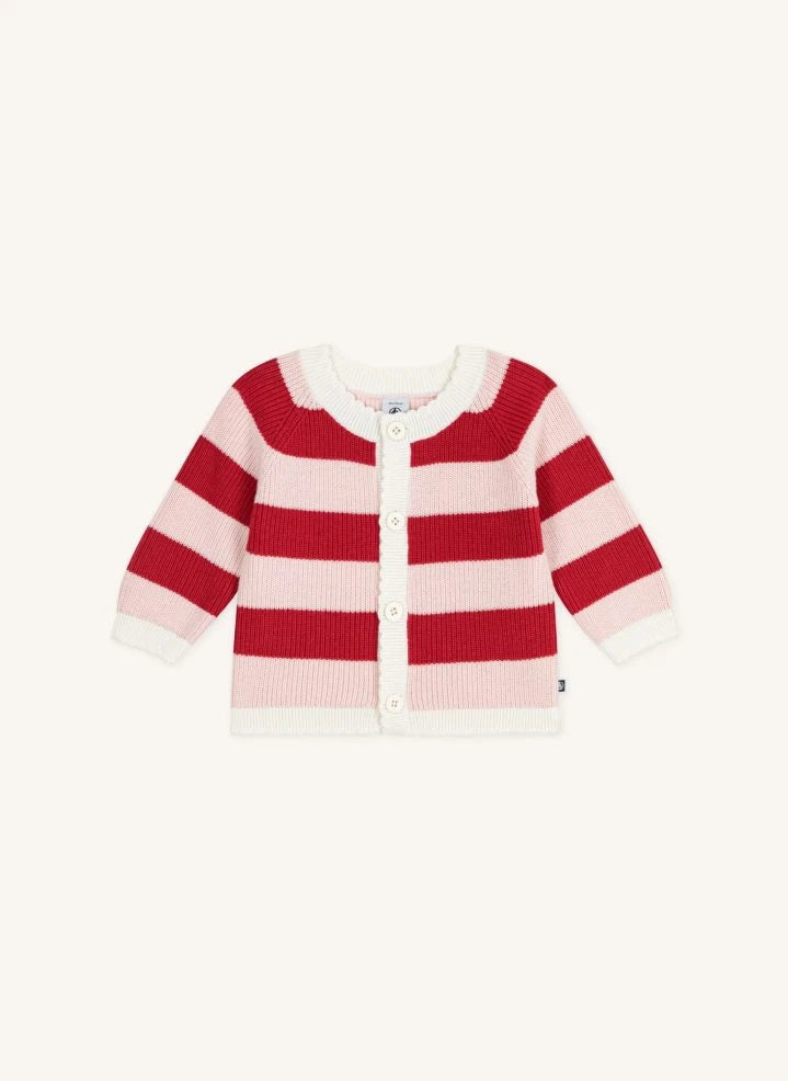 Petit Bateau - Çizgili Yün Yelek | Pembe