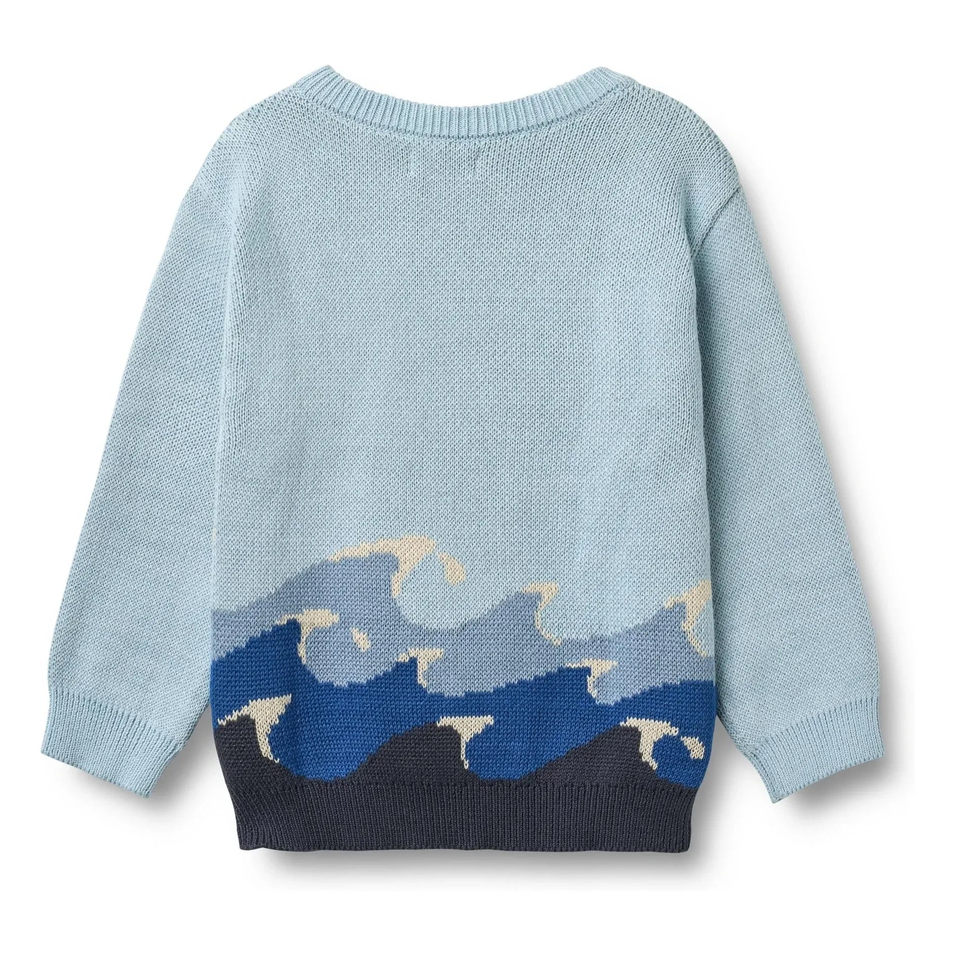 Trigo - Jersey jacquard de algodón orgánico de Knud Vagues | Azul claro