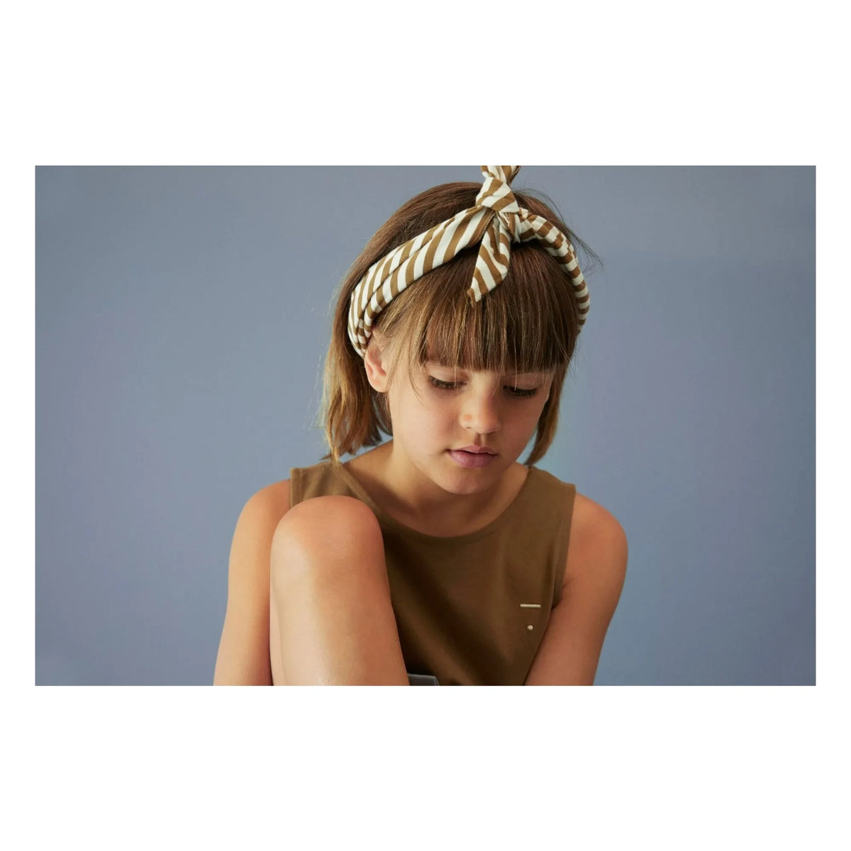 Gray Label - Striped Organic Cotton Scarf | Khaki brown