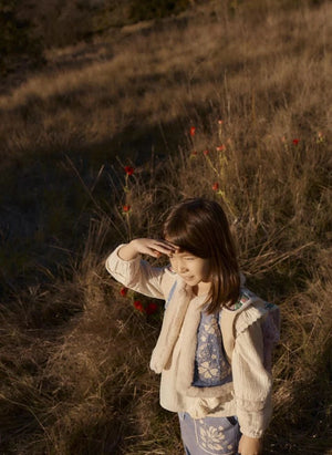 Louise Misha - Gilet in pelliccia sintetica in cotone biologico Librana | Blu