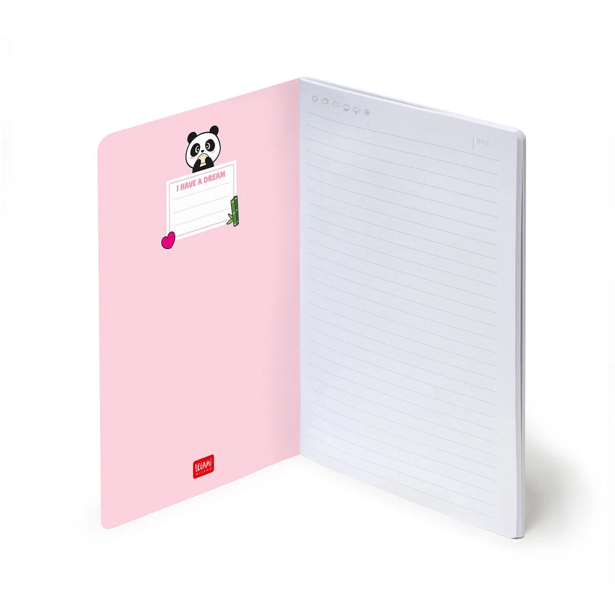 Legami - A5 Çizgili Defter Resimli Sert Kapak - Panda