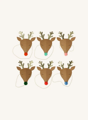 Meri Meri - Şen Geyikli Noel Şapkaları - 6'lı Set