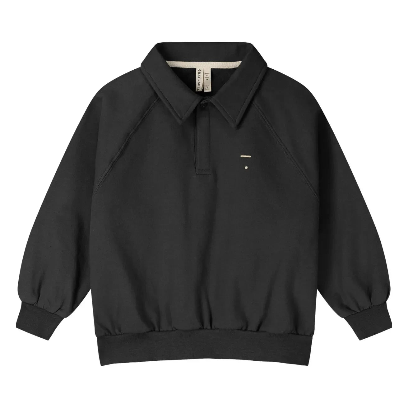 Gray Label - Sudadera polo de algodón orgánico negro
