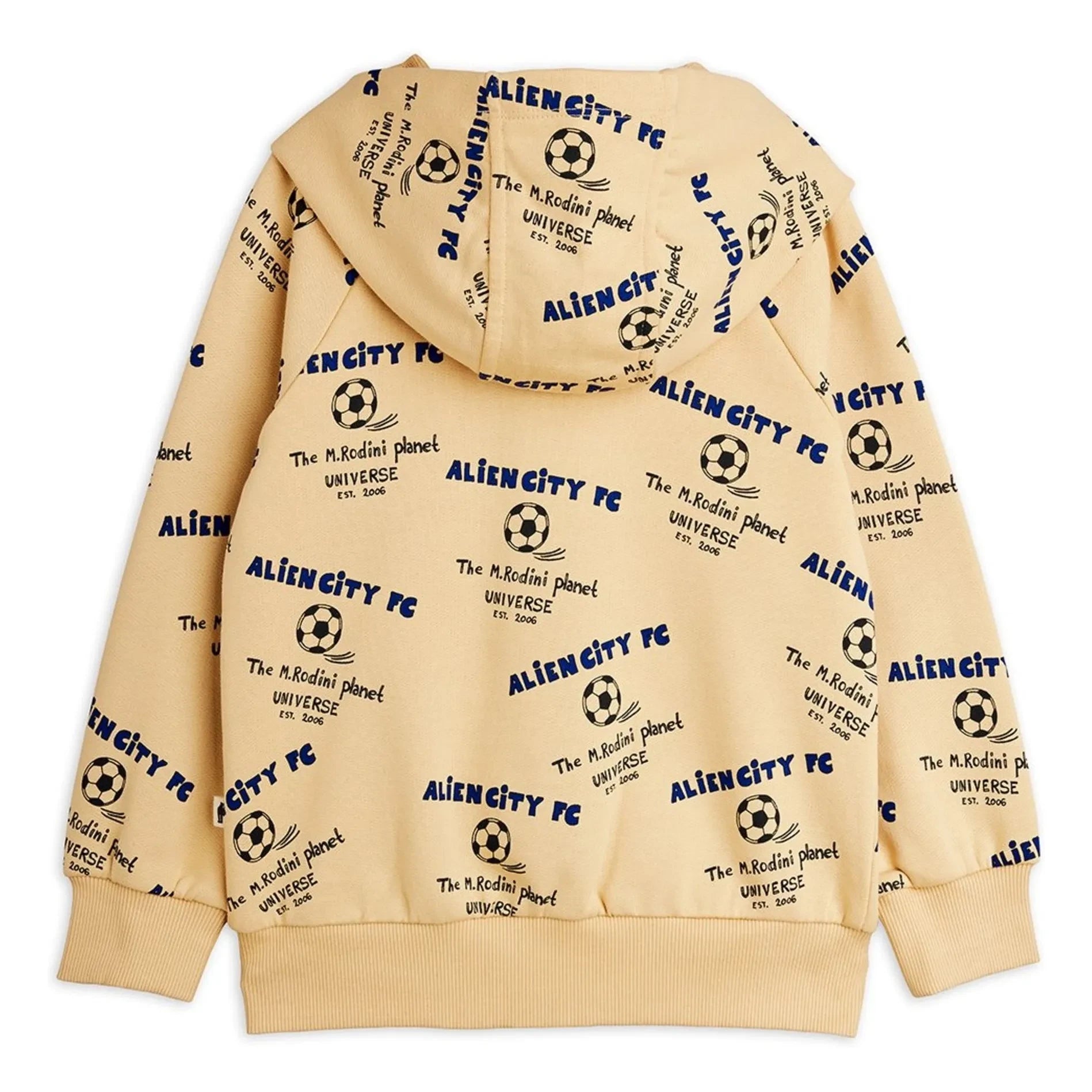 Mini Rodini - Alien City Organik Pamuk Kapüşonlu Sweatshirt | Bej