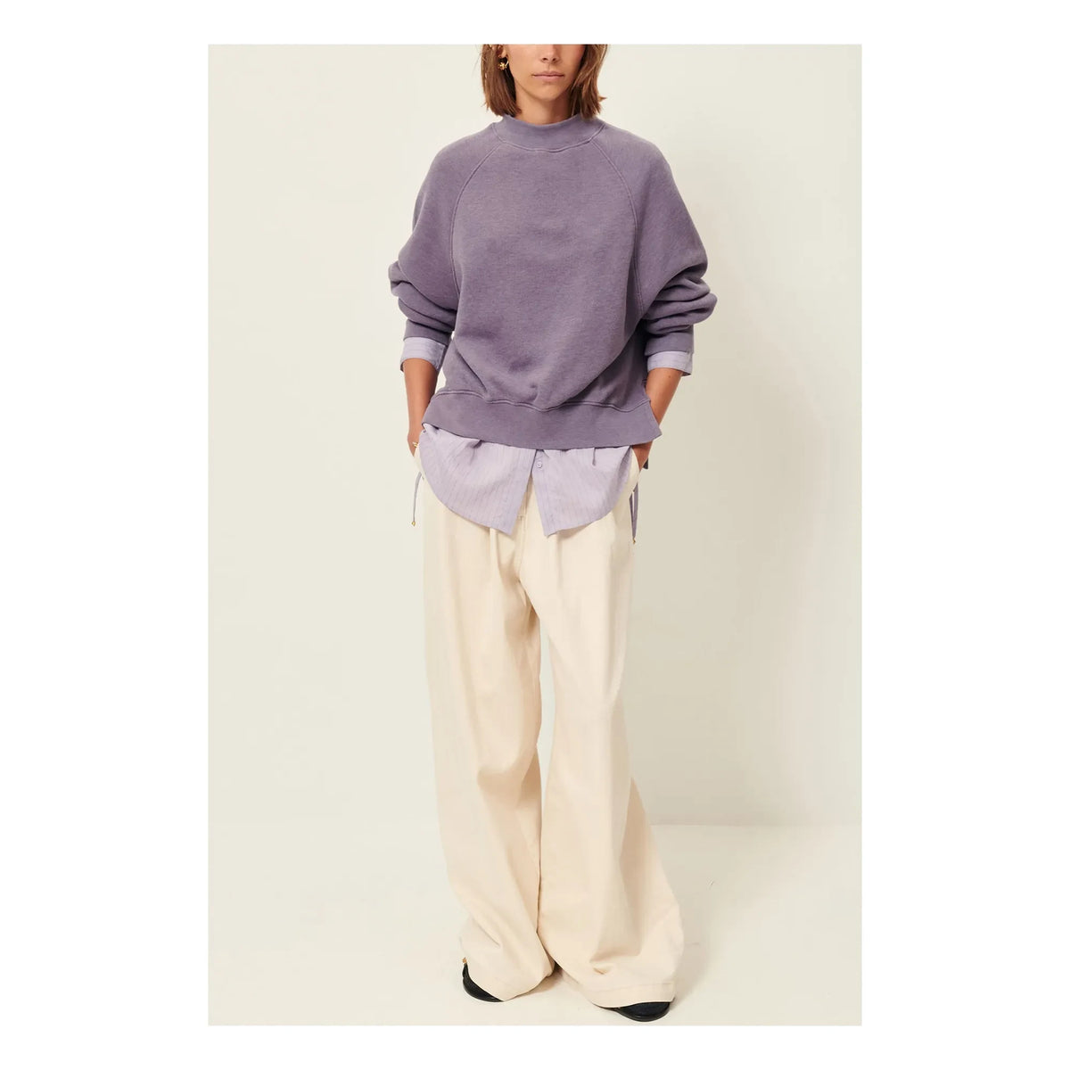 Sessùn - Sudadera de algodón modelo Oliveira | Morado
