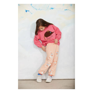 Mini Rodini - Sudadera de algodón orgánico con ratón bordado | Rosa