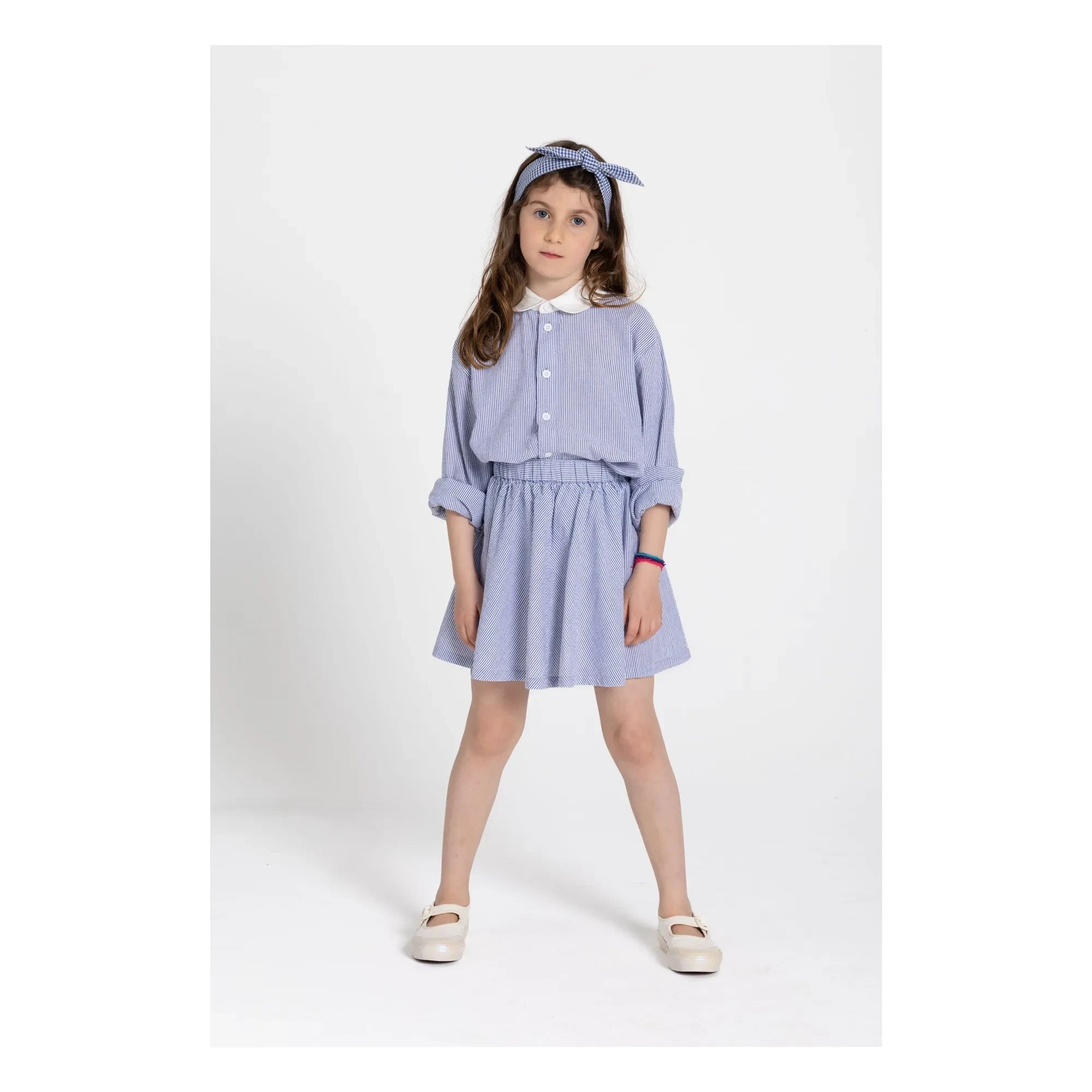 Smallable Kid - Clia Striped Shirt | Royal Blue