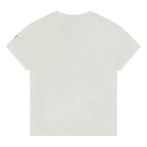 Moncler – T-Shirt mit Monogramm-Logo | Weiß