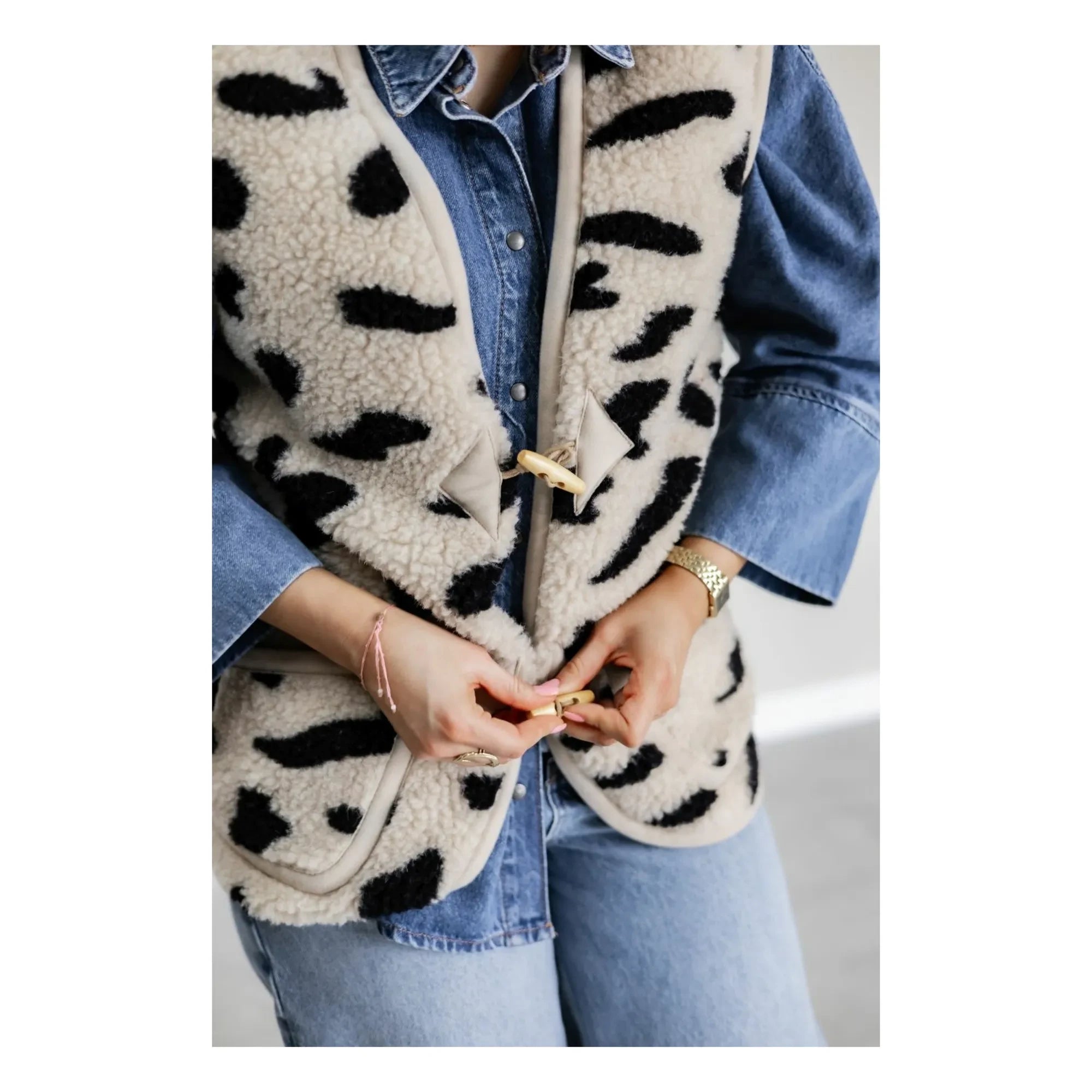 Alwero - Alpen Cheetah Ärmellose Weste - Erwachsenenkollektion | Beige
