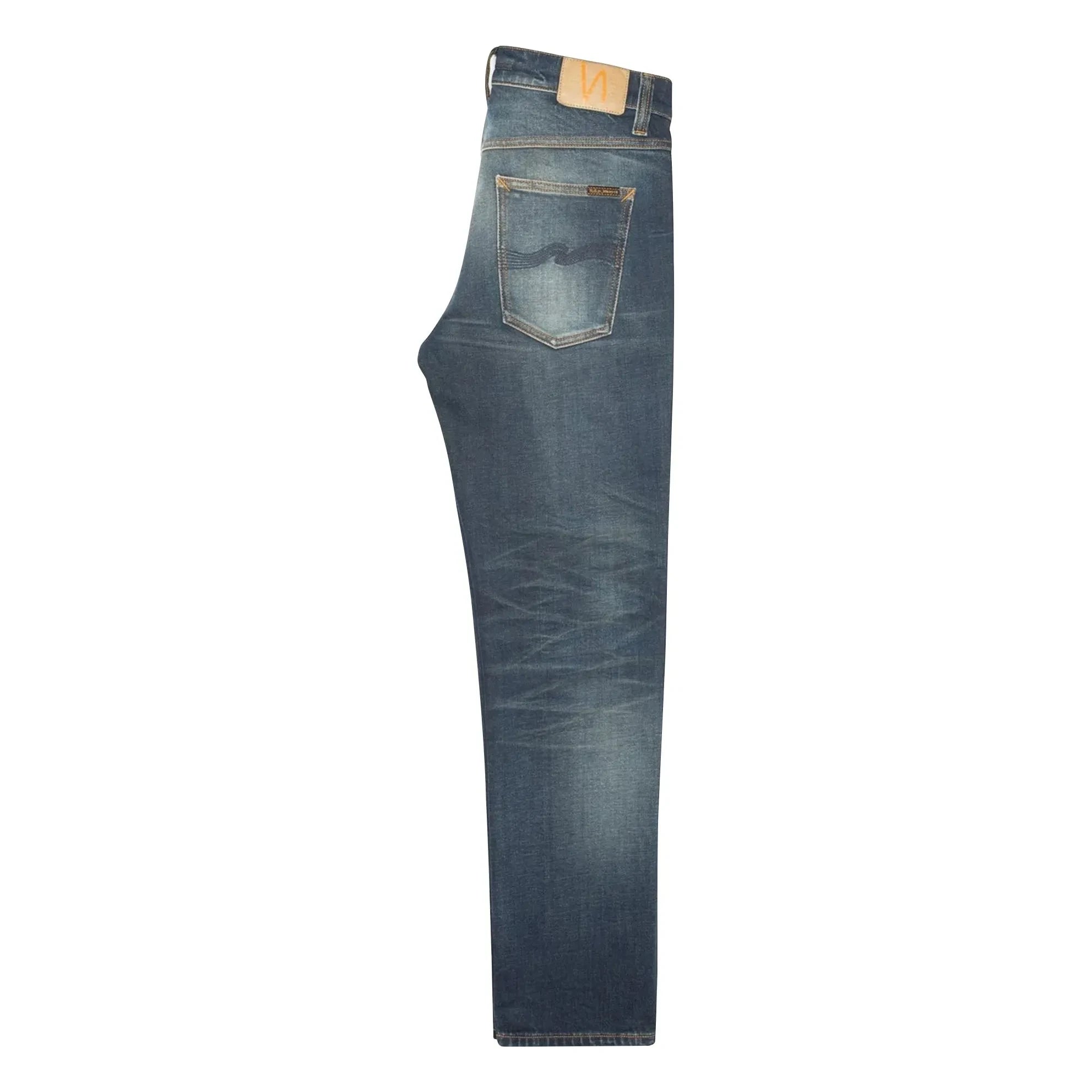 Nudie Jeans - Solid Ollie Lost Light Baumwolljeans | Verblasstes blaugrau