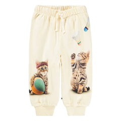 Molo - Simeon Cats Organic Cotton Joggers | White
