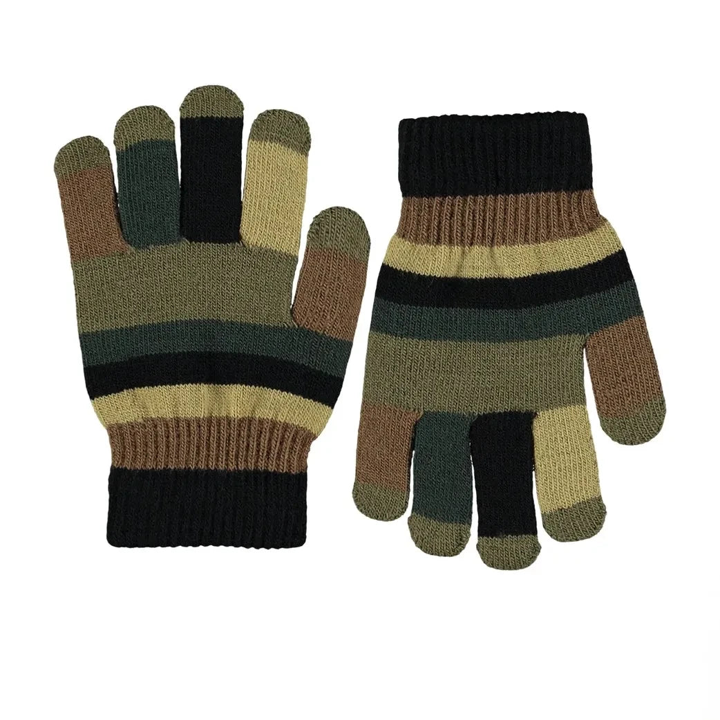Molo - 2er-Pack Kei gestreifte Handschuhe | Dunkelblau