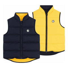 Petit Bateau - Double-Sided Sleeveless Puffer Vest | Navy Blue