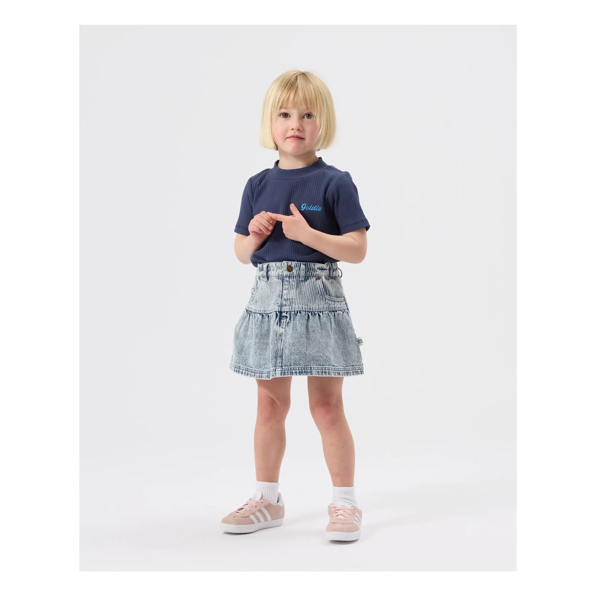 Goldie + Ace - Peplum Kot Etek | Mavi