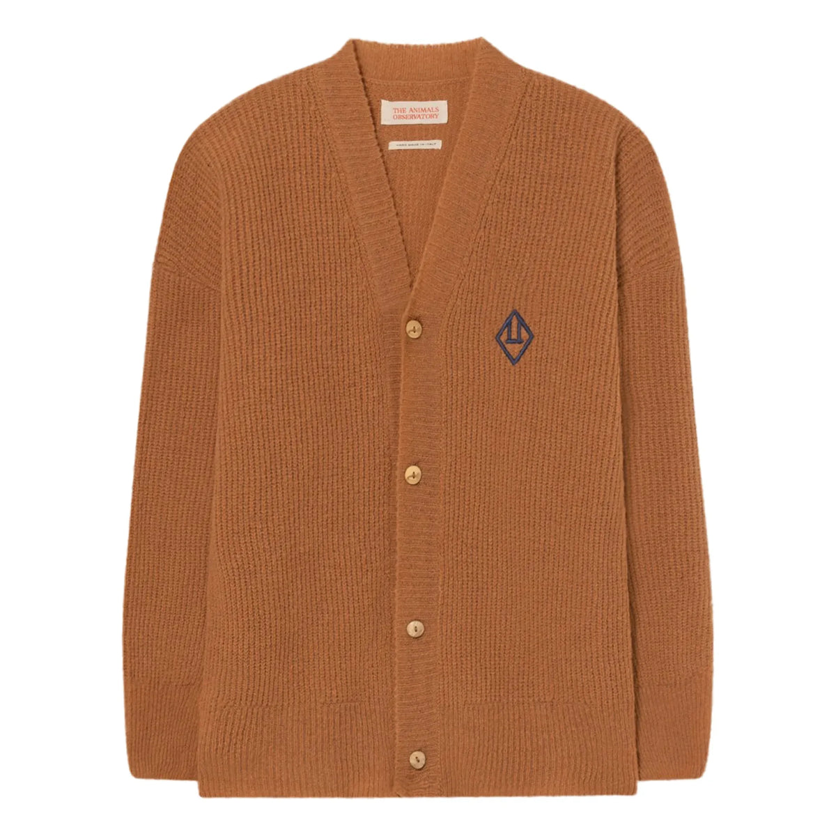 The Animals Observatory - Racoon Unifarbene Strickjacke | Camel