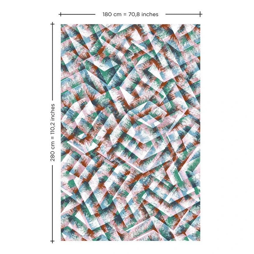 Bien Fait - Papel pintado bohemio - 3 rollos | Verde agua